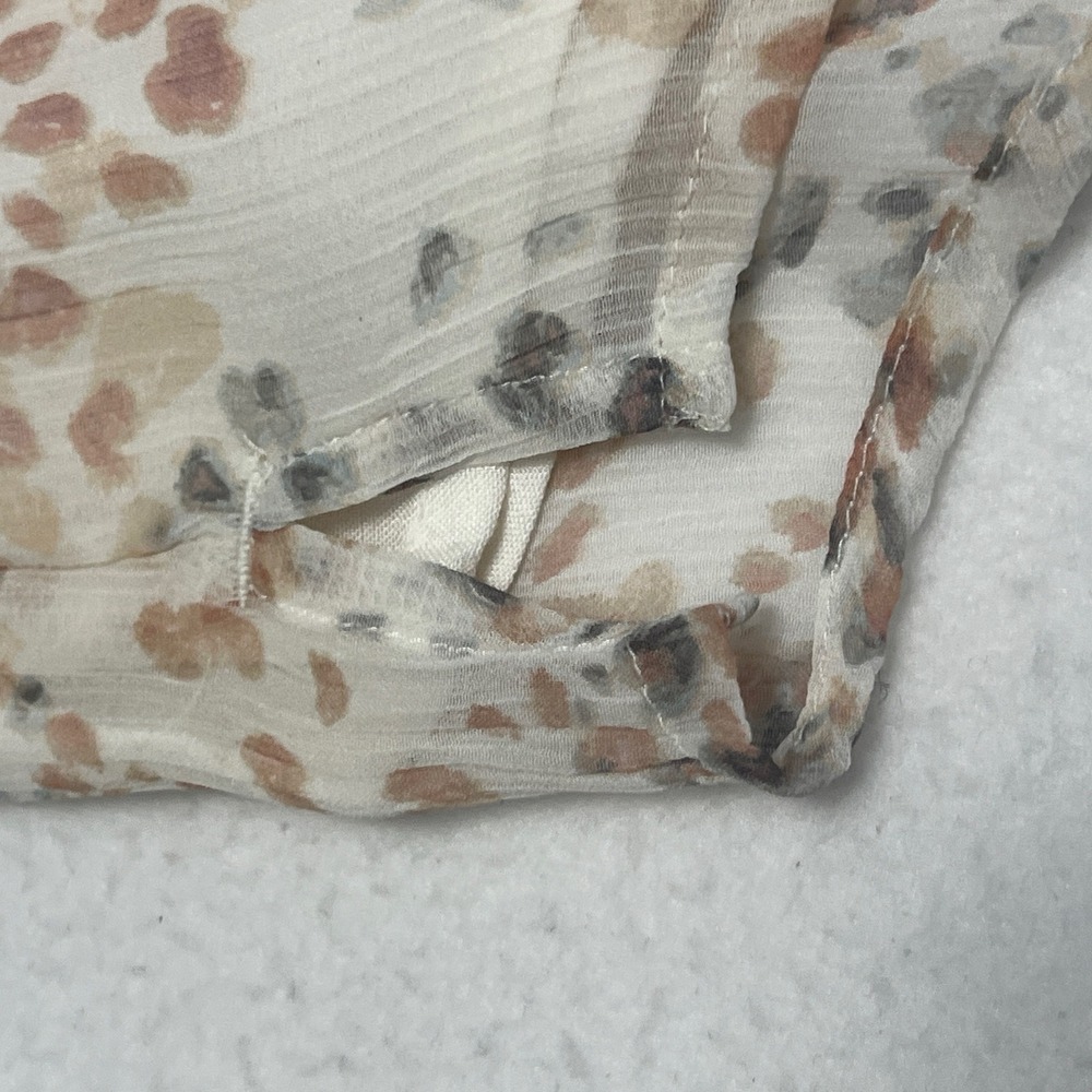 Abercrombie & Fitch Camisole Women S Cream Animal Print Lace Trim Boho Romantic - Picture 7 of 10